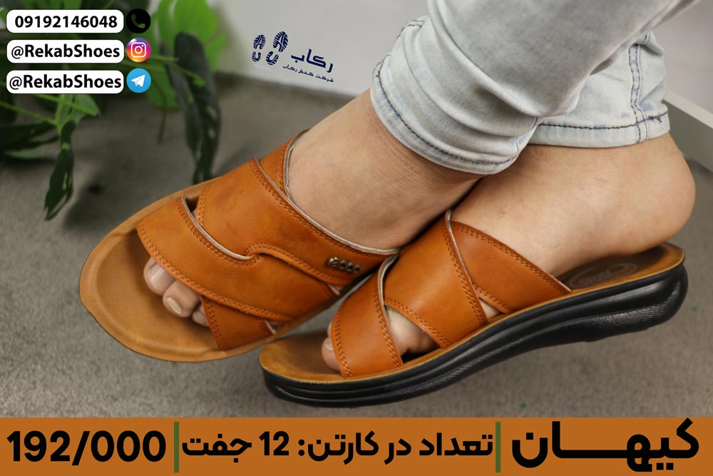 دمپایی مردانه چرم